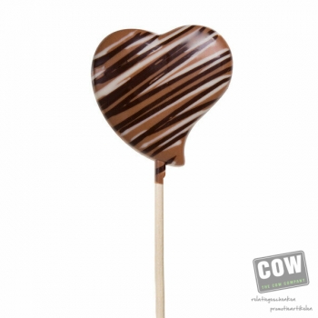 Afbeelding van relatiegeschenk:Chocolade lolly - Hart - Melkchocolade Chocolade lolly