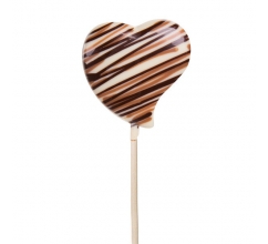 Chocolade lolly - Hart - Wit Chocolade lolly bedrukken