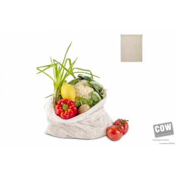 Afbeelding van relatiegeschenk:Herbruikbaar groente & fruit zakje OEKO-TEX® katoen ecru 40x45cm